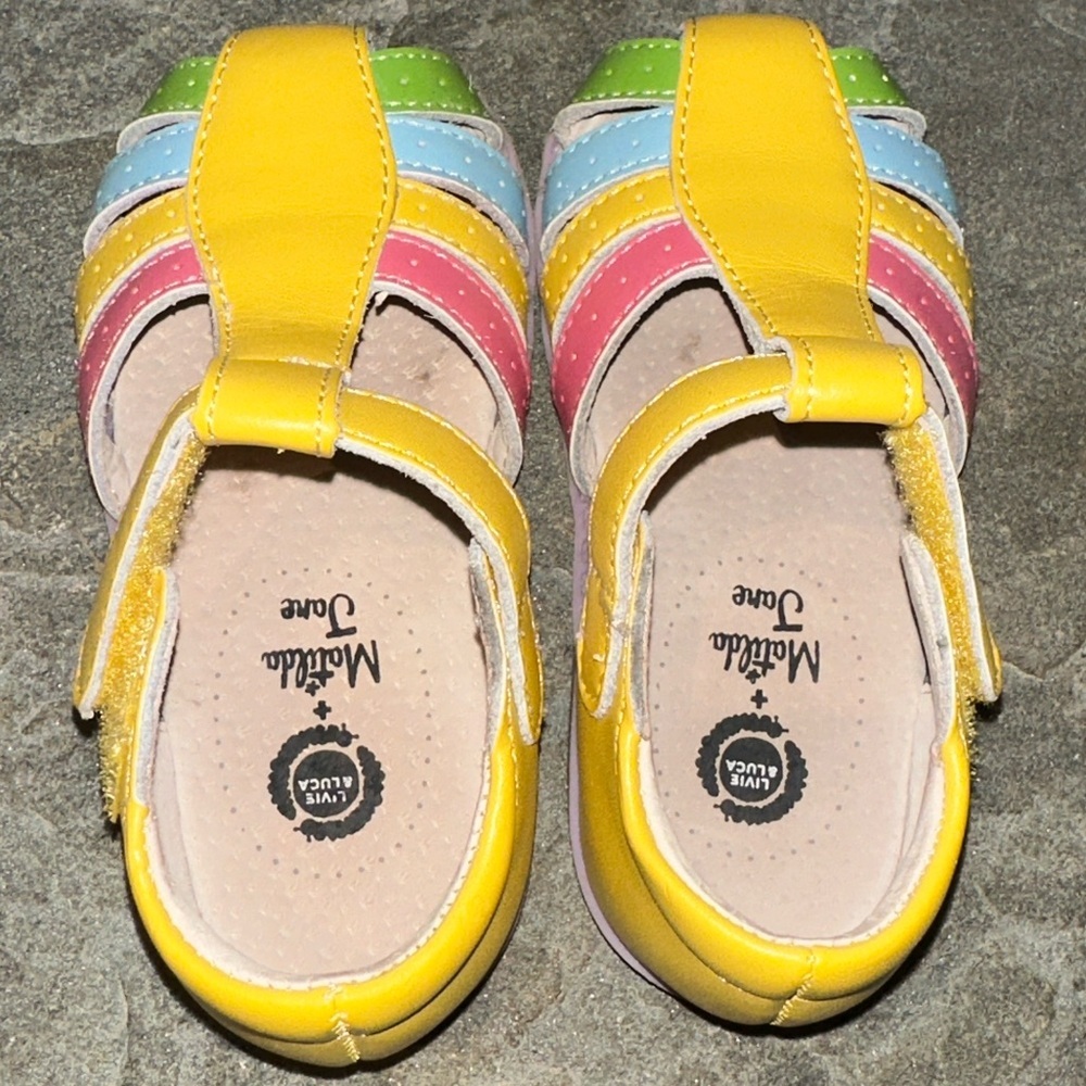 Livie & Luca Matilda Jane Multicolor Striped Kids Sandals size 7